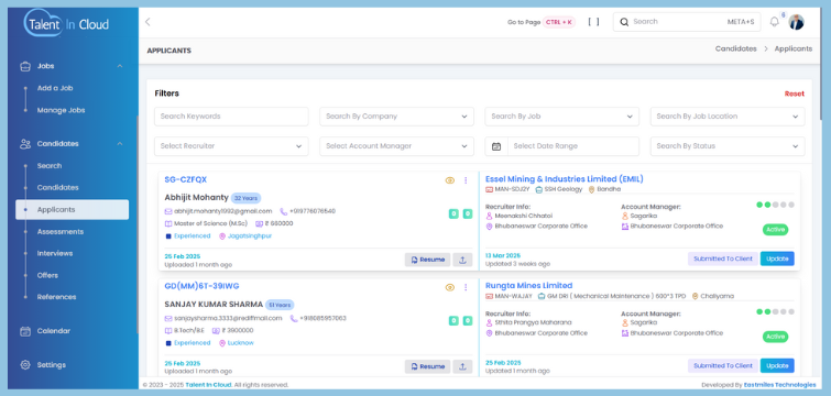 candidate management dashboard images